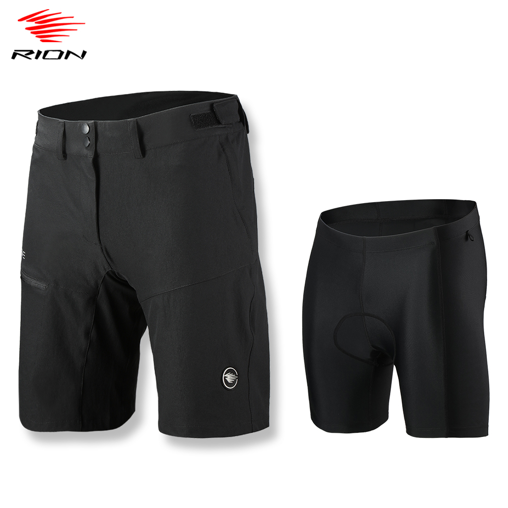 Mountain Biking Outfit - RION Men's Cycling Shorts Detachable Padded