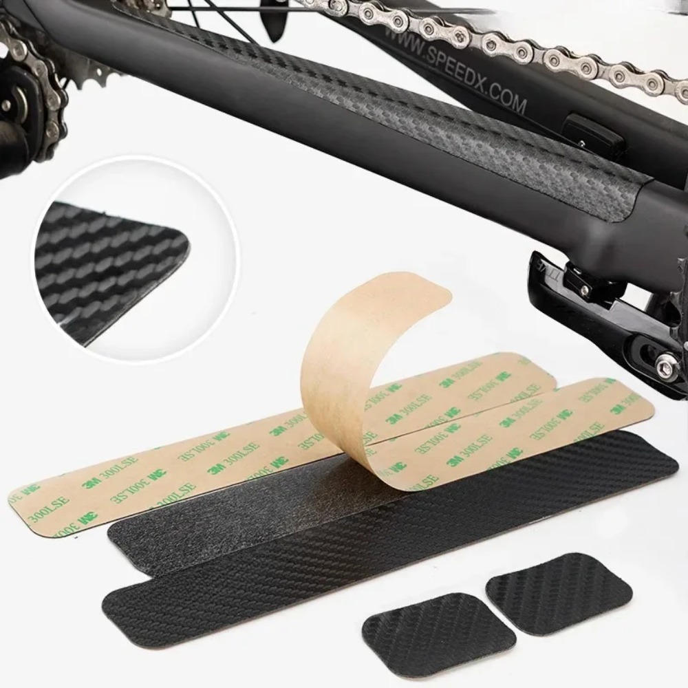 Chainstay Protector Wrap - Bicycle Chain Protector Black Carbon Fiber
