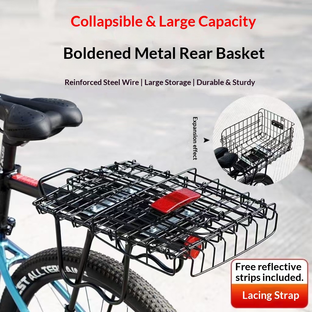 Mountain Biking Rucksack - Foldable Bicycle Rear Basket Large Capacity